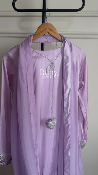 PARISA Lilac - 4 Piece Silk Suit with Matching Potli Bag