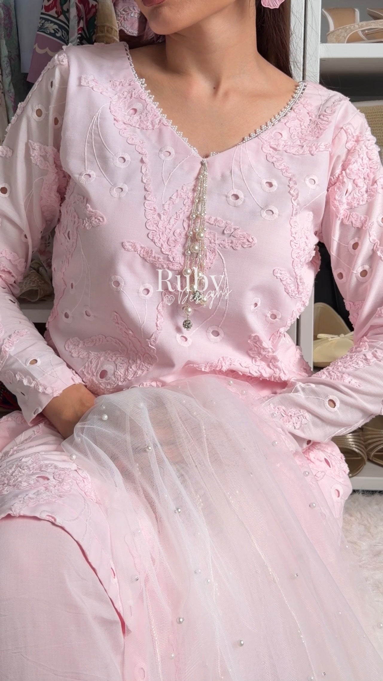 NOOR Blush - 3 Piece Lawn Suit with Two-Toned Dupatta
