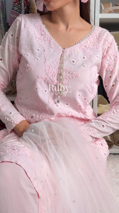 NOOR Blush - 3 Piece Lawn Suit with Two-Toned Dupatta