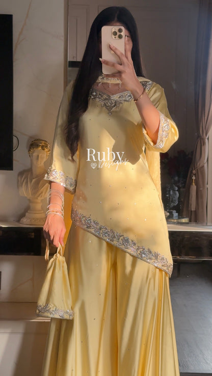 PRE-ORDER (6-8 week estimated dispatch): RANI Butter - 4 Piece Luxury Silk Suit with Matching Bag