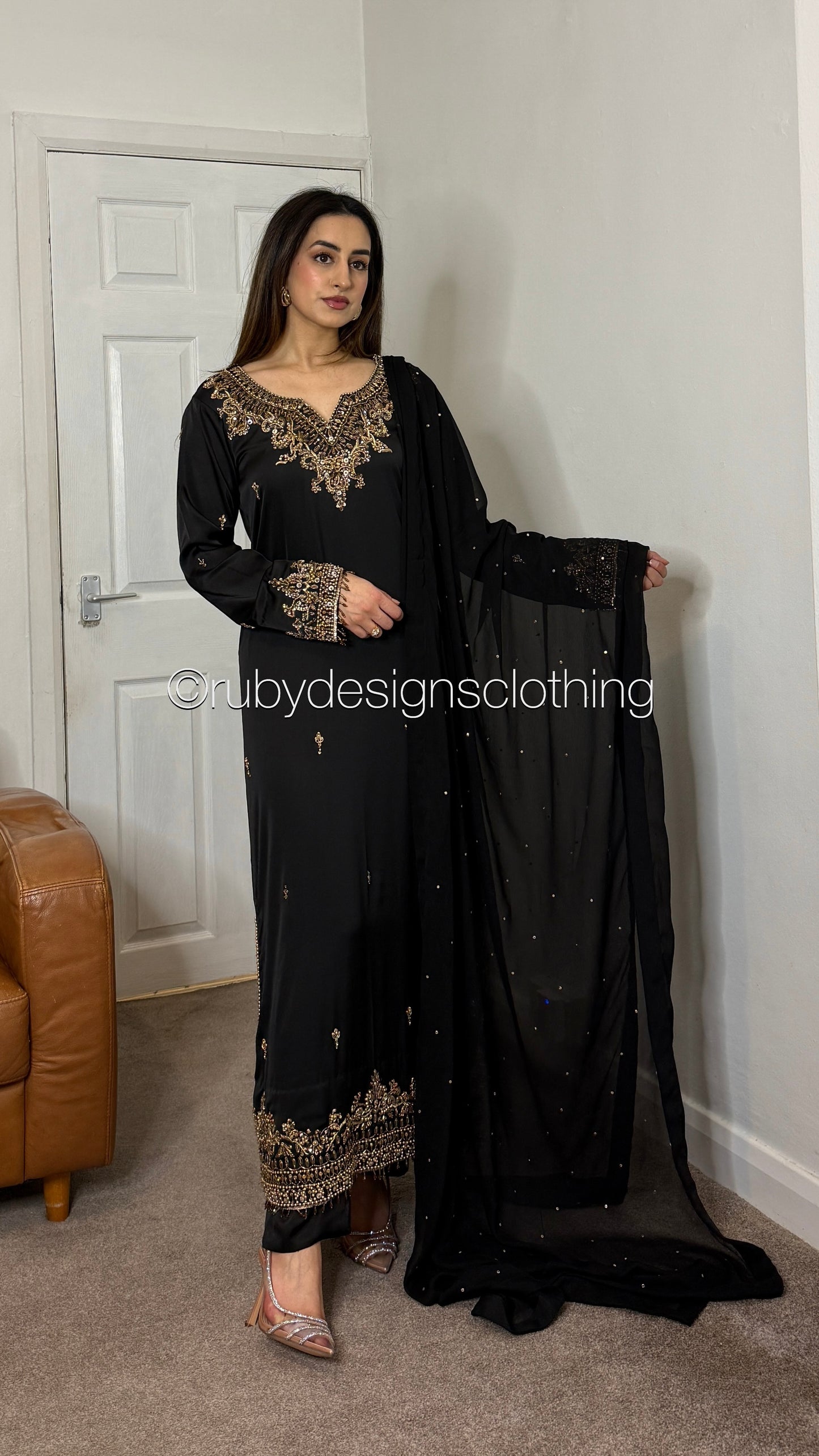 MAYSOON - 3 Piece Luxury Silk Suit with Hand Work