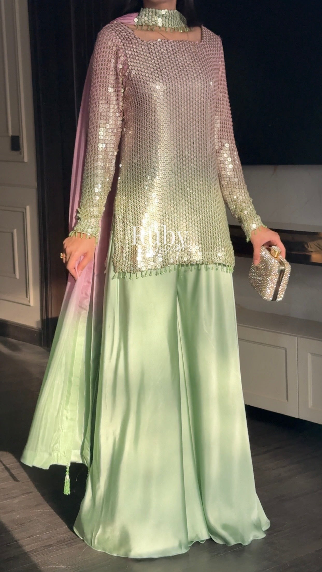 ALARA Haze - 3 Piece Silk Suit with Choker Dupatta