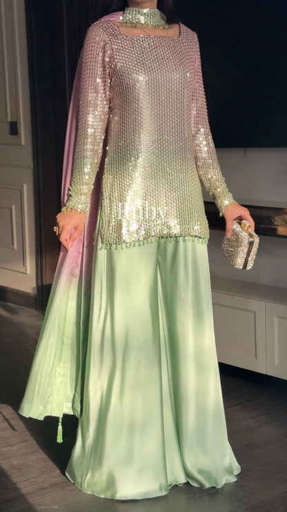 ALARA Haze - 3 Piece Silk Suit with Choker Dupatta