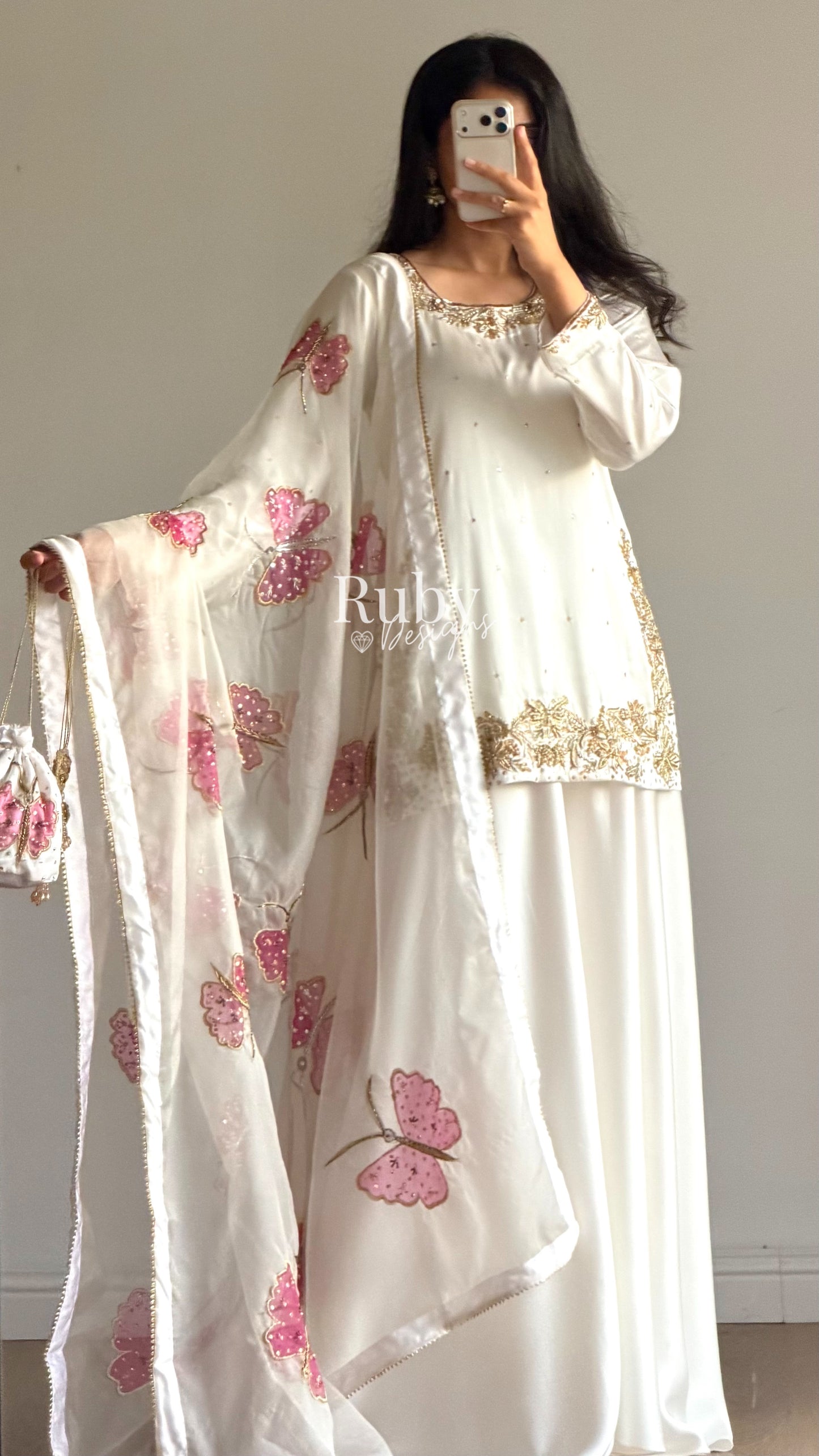 AENA Lily - 4 Piece Silk Suit with Matching Potli Bag