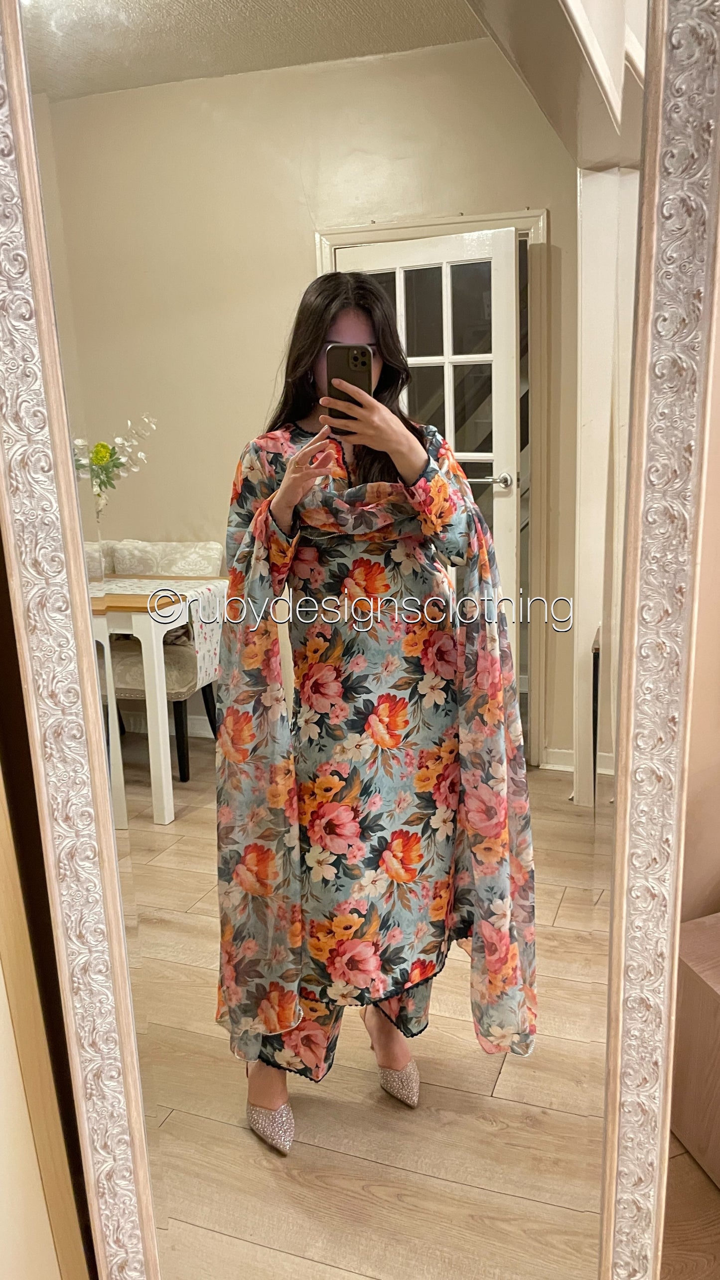 Peach Bloom - 3 Piece Swiss Lawn Suit with Silk Dupatta
