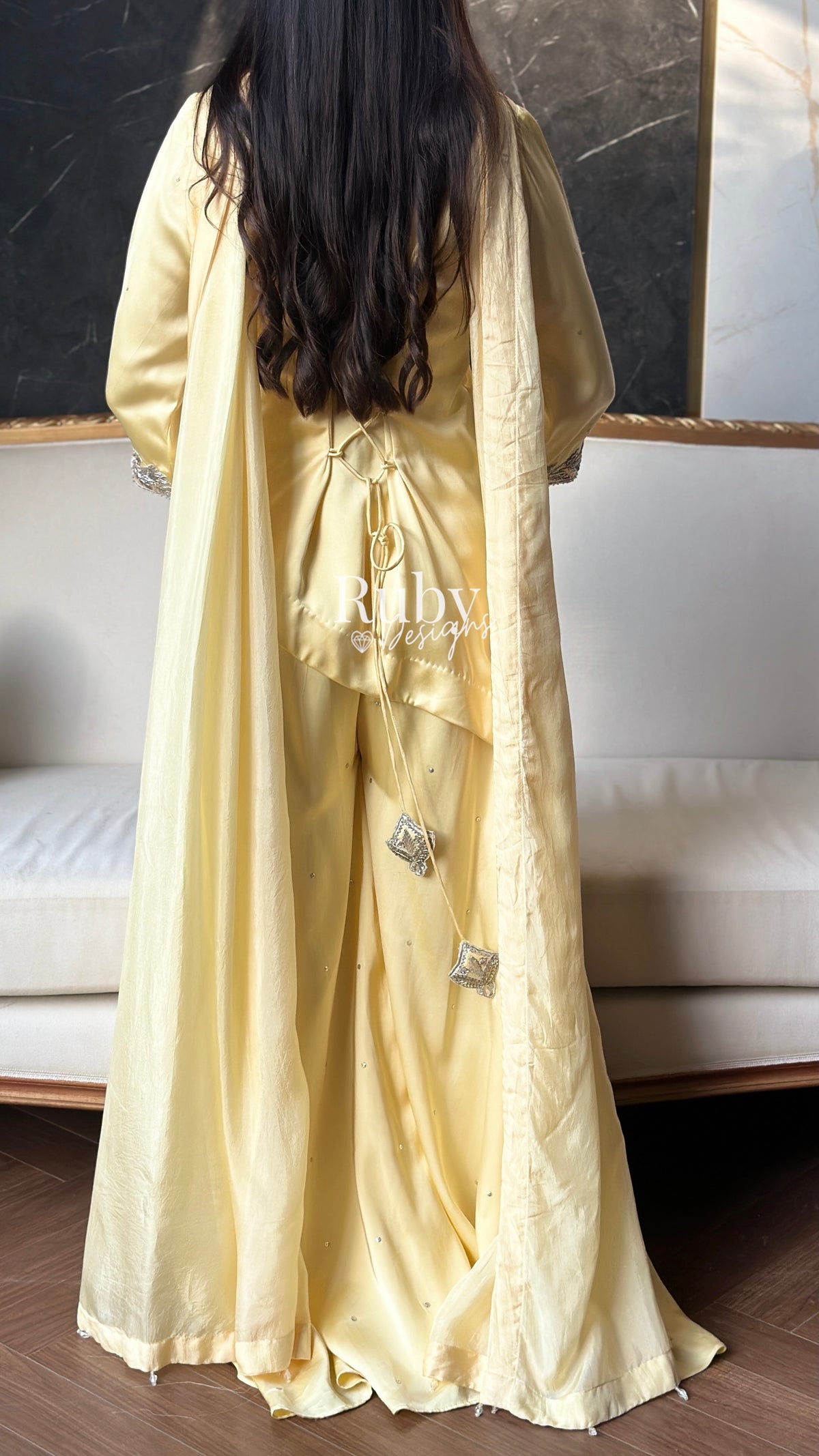 PRE-ORDER (6-8 week estimated dispatch): RANI Butter - 4 Piece Luxury Silk Suit with Matching Bag