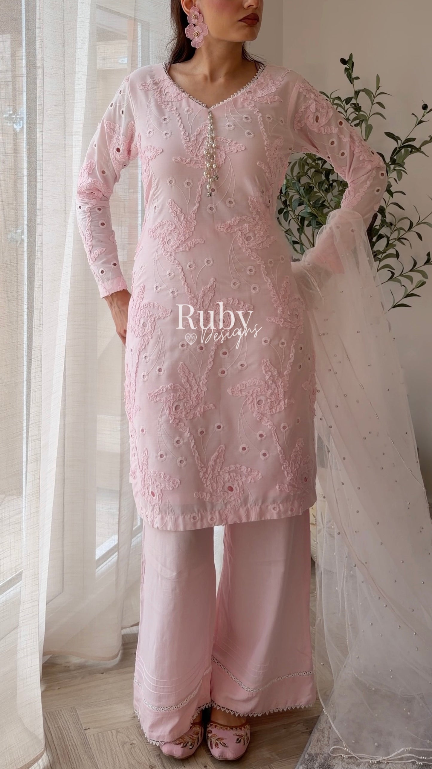 NOOR Blush - 3 Piece Lawn Suit with Two-Toned Dupatta