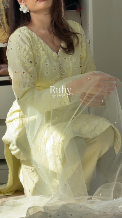 NOOR Soleil - 3 Piece Lawn Suit with Two-Toned Dupatta
