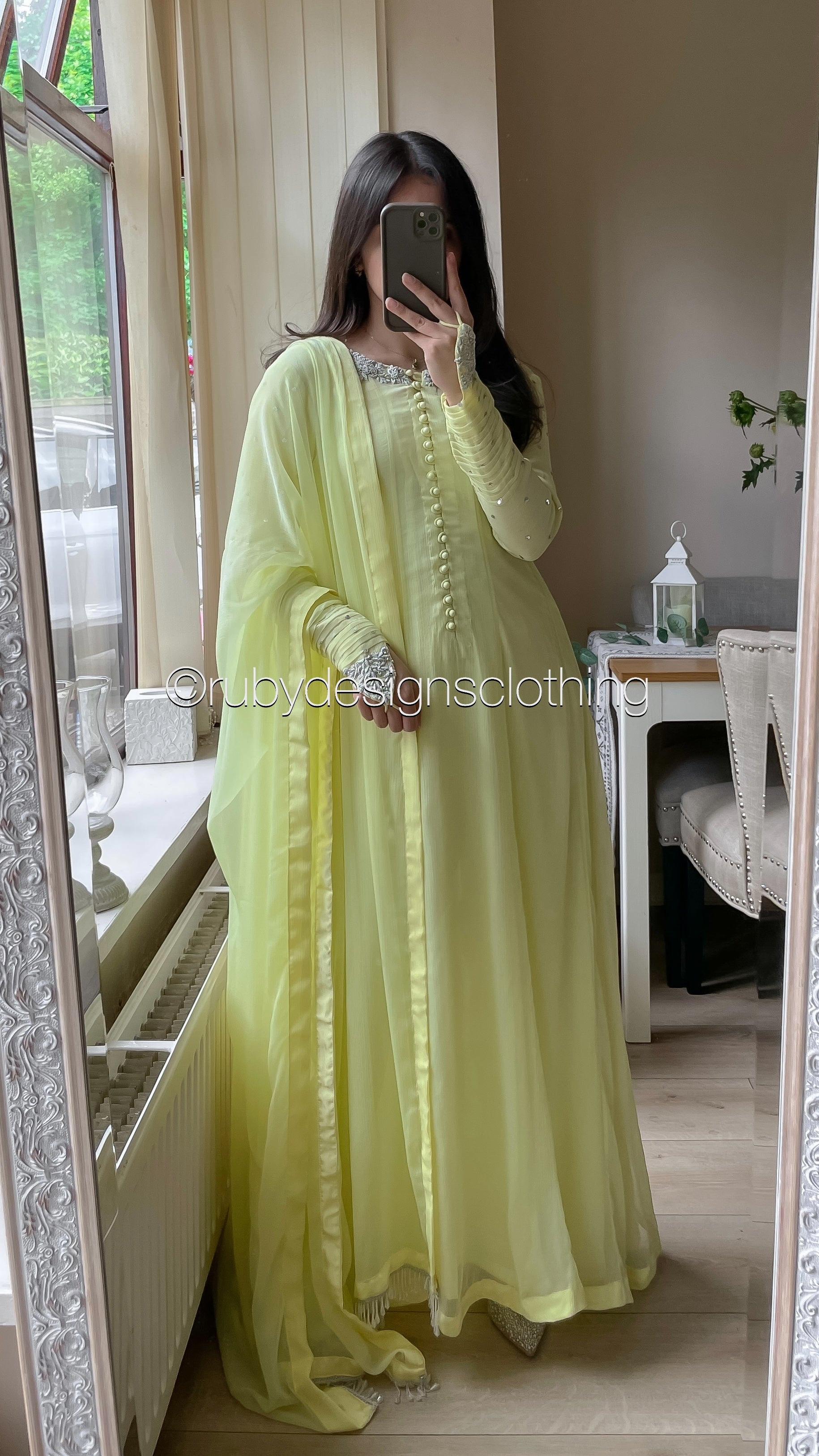 MEESHA Lemon - 3 Piece Chiffon Dress with Chiffon Dupatta (8646797394133)