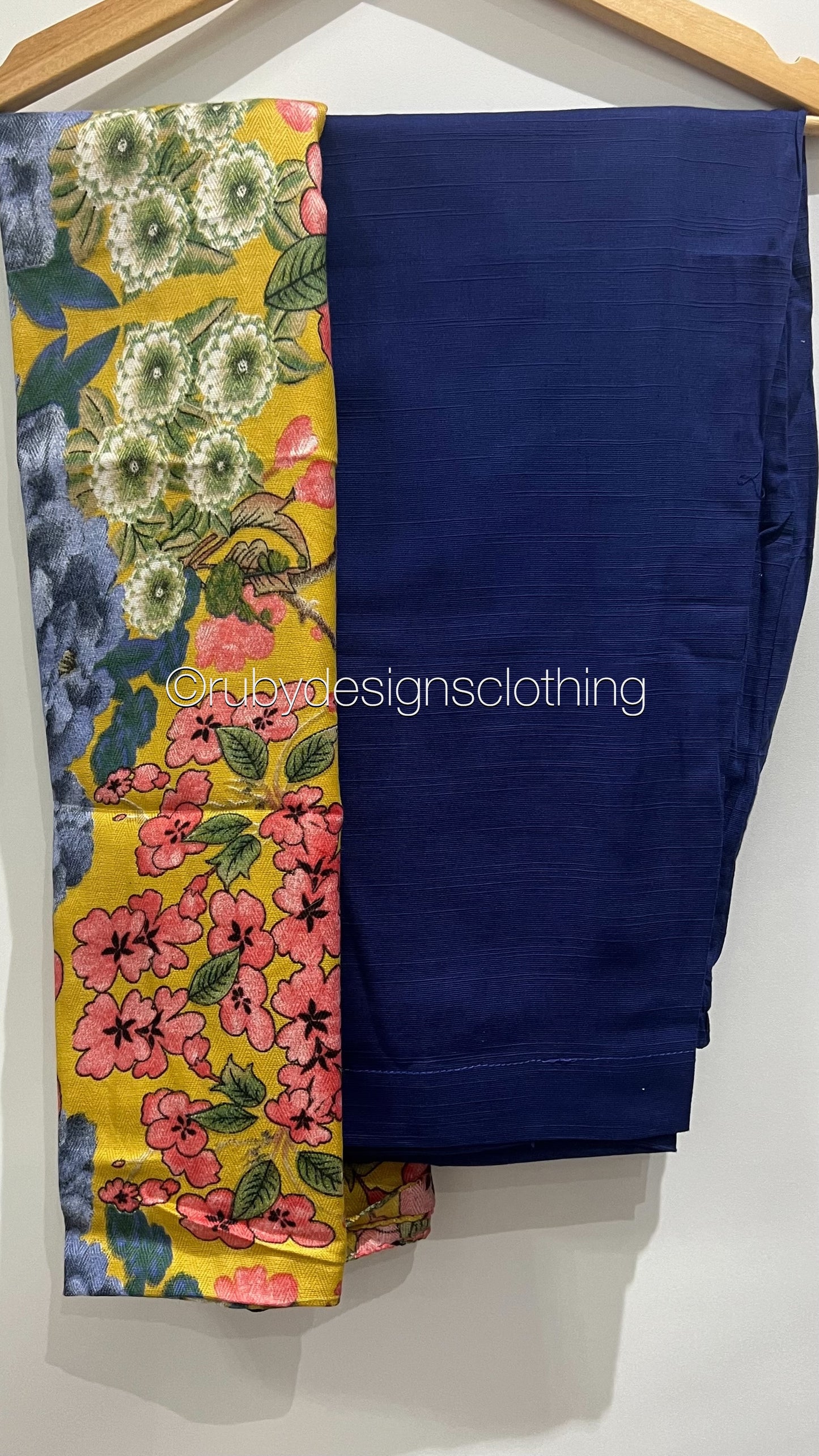 3 Piece Blue Khaddar Suit with Shawl (8748088557781)