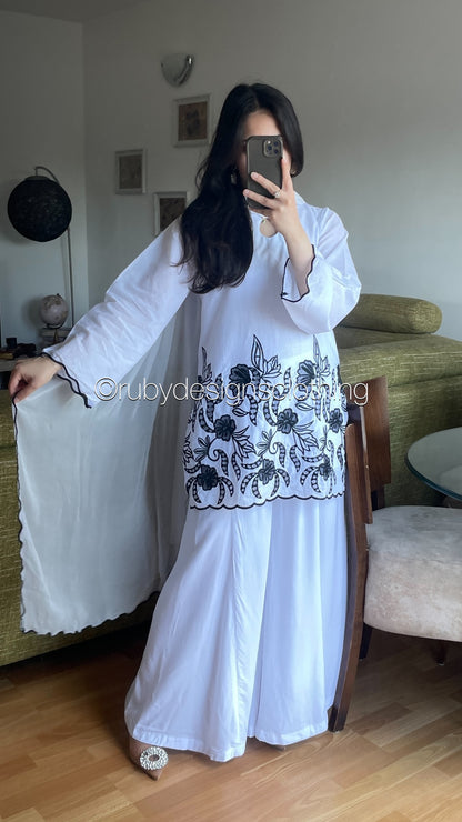 ELIA Midnight - 3 Piece Swiss Lawn Suit with Flowy Wide-Leg Pants