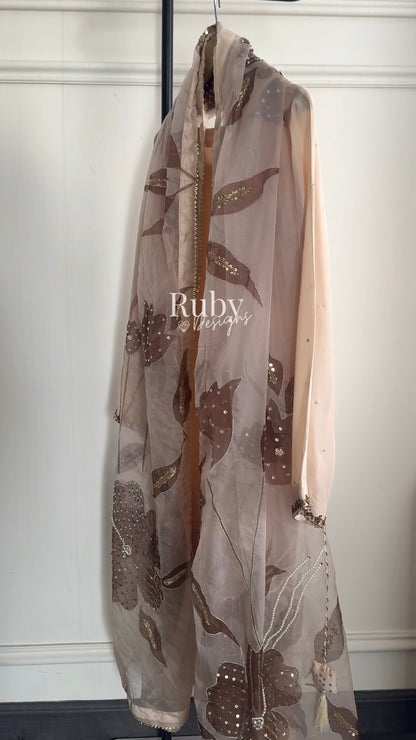 HEER - 3 Piece Silk Suit with Handpainted Dupatta