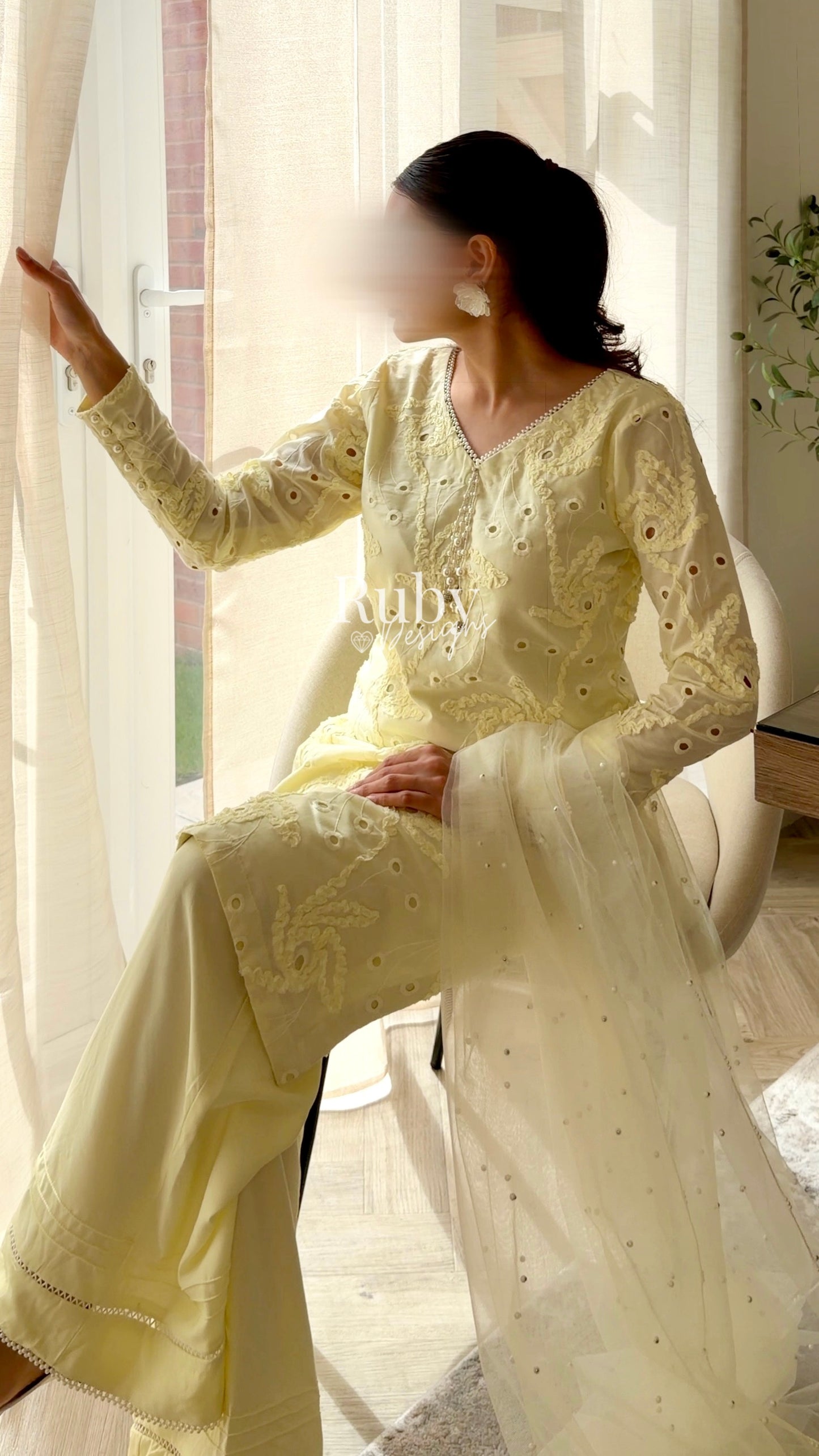 NOOR Soleil - 3 Piece Lawn Suit with Two-Toned Dupatta
