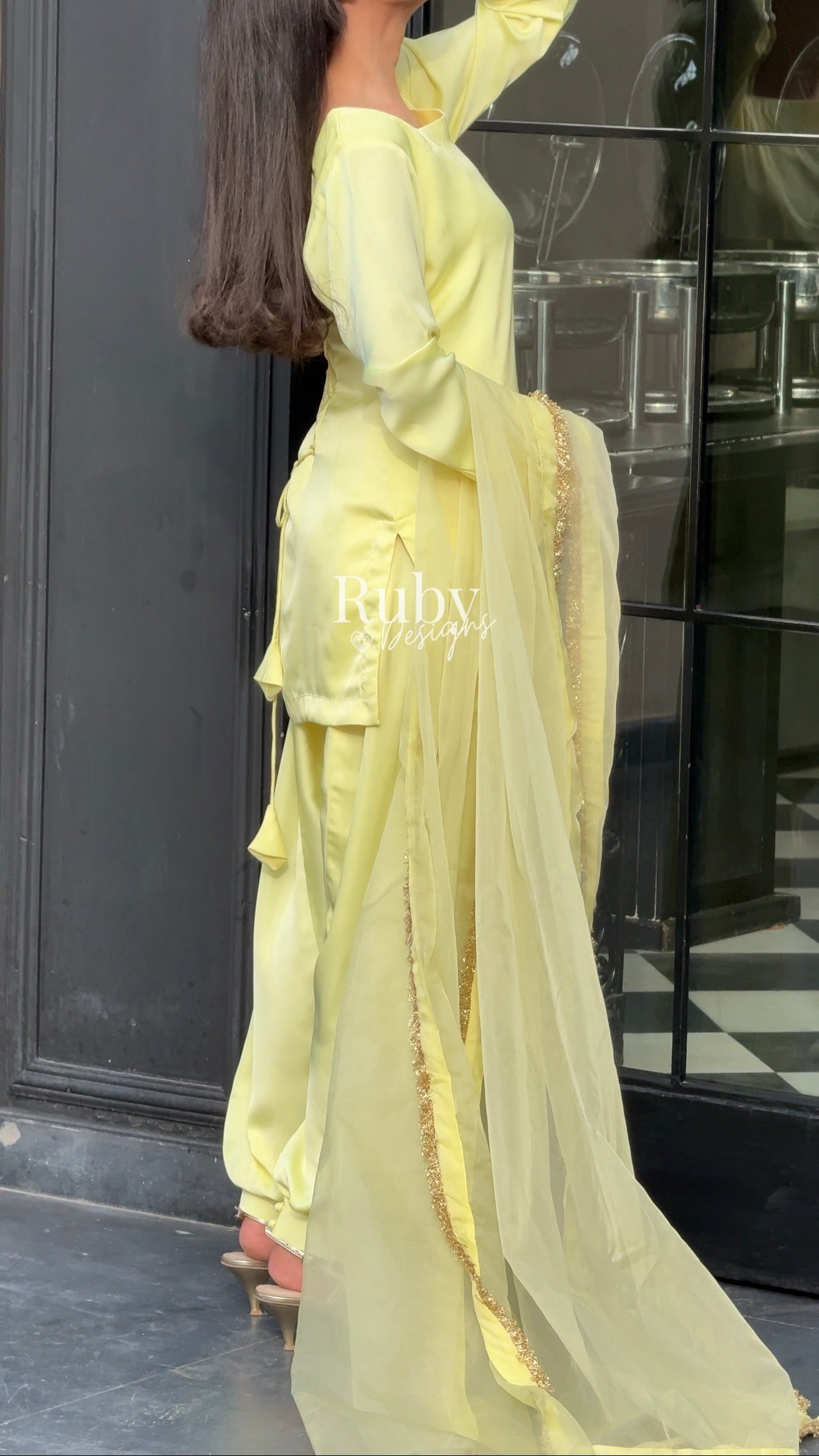 AMELLE Honey - 3 Piece Silk Suit with Balloon Pants