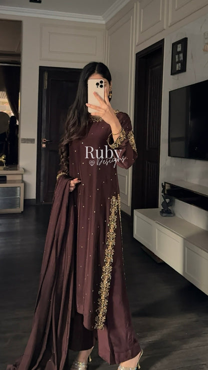 AMANI - 3 Piece Luxury Silk Suit with Handwork