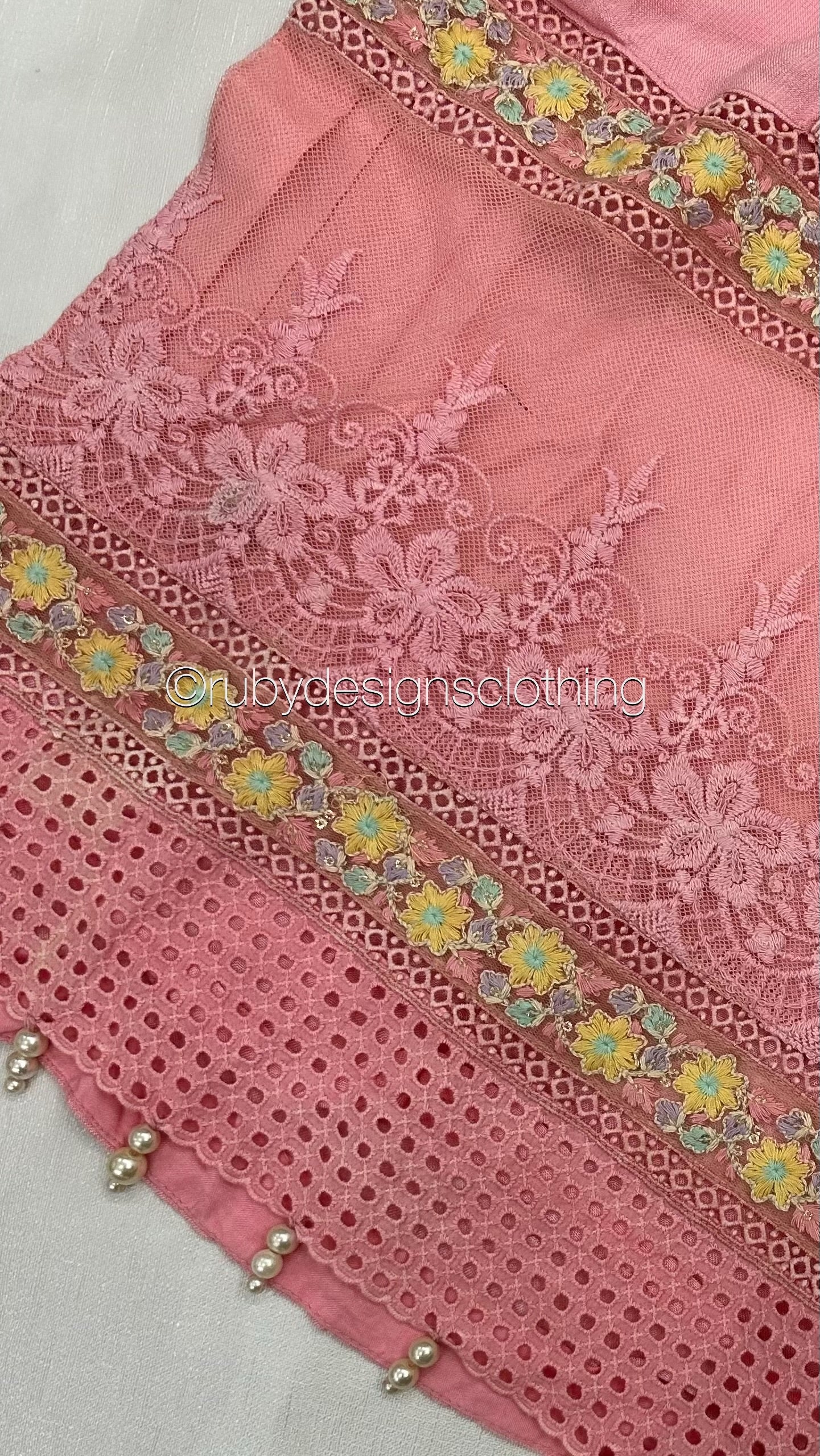 Minor Defect - NISA - 3 Piece Rose Pink Suit with Pearls (8748055134421) (8748070961365)