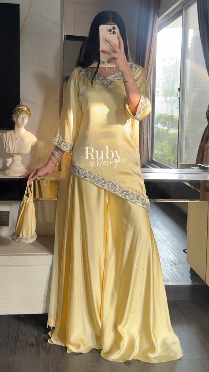 PRE-ORDER (6-8 week estimated dispatch): RANI Butter - 4 Piece Luxury Silk Suit with Matching Bag