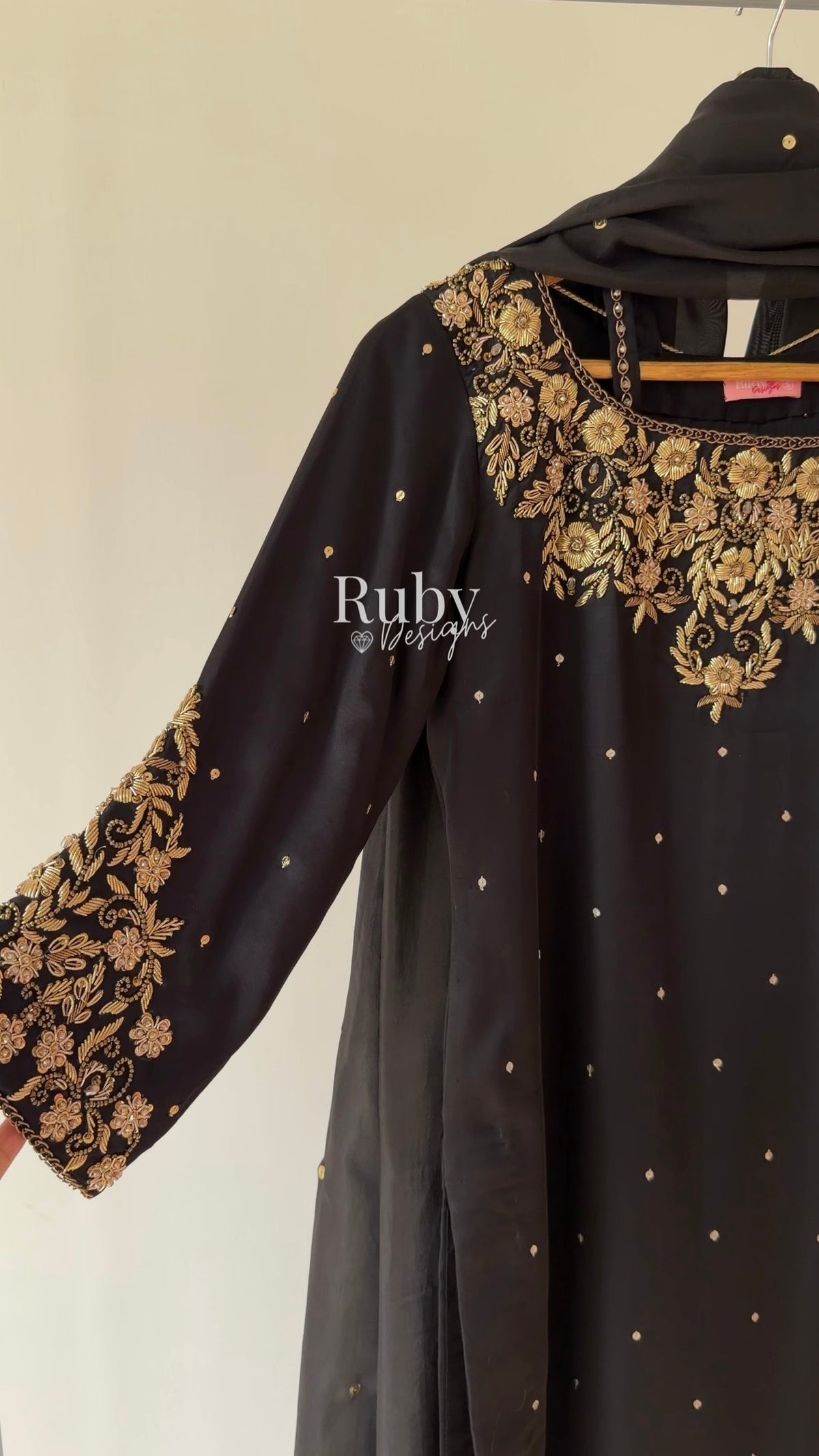 HANIA Noir - 3 Piece Silk Suit with Straight Trouser