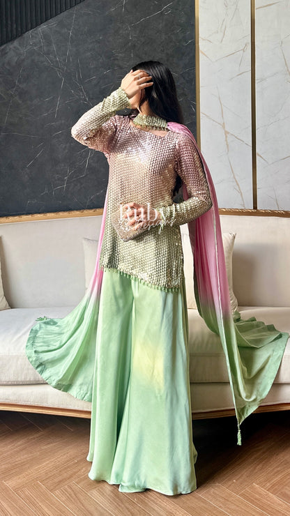 ALARA Haze - 3 Piece Silk Suit with Choker Dupatta