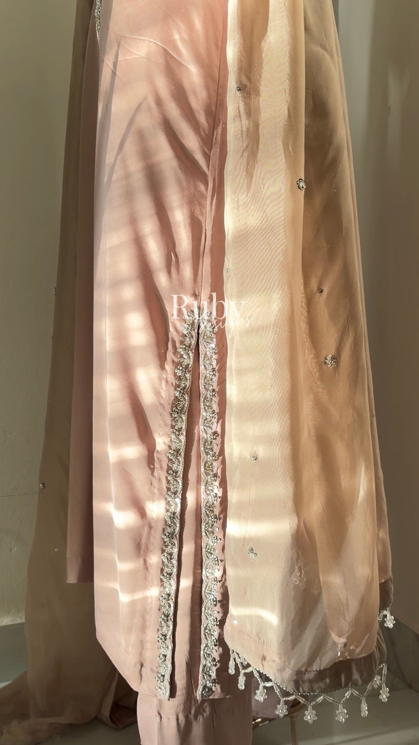 EMAAN - 3 Piece Luxury Silk Suit with Hand Work