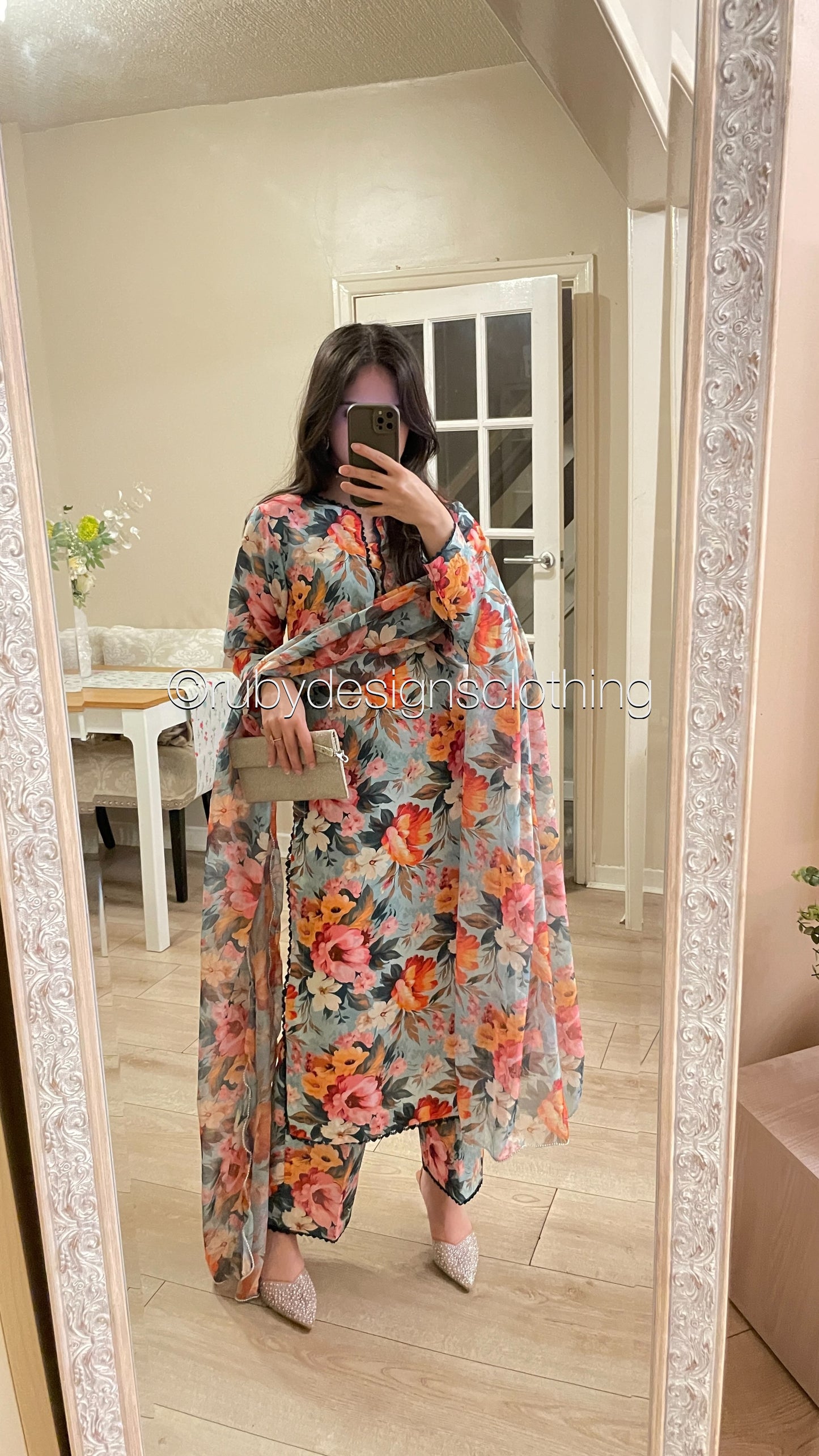 Peach Bloom - 3 Piece Swiss Lawn Suit with Silk Dupatta