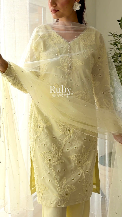 NOOR Soleil - 3 Piece Lawn Suit with Two-Toned Dupatta