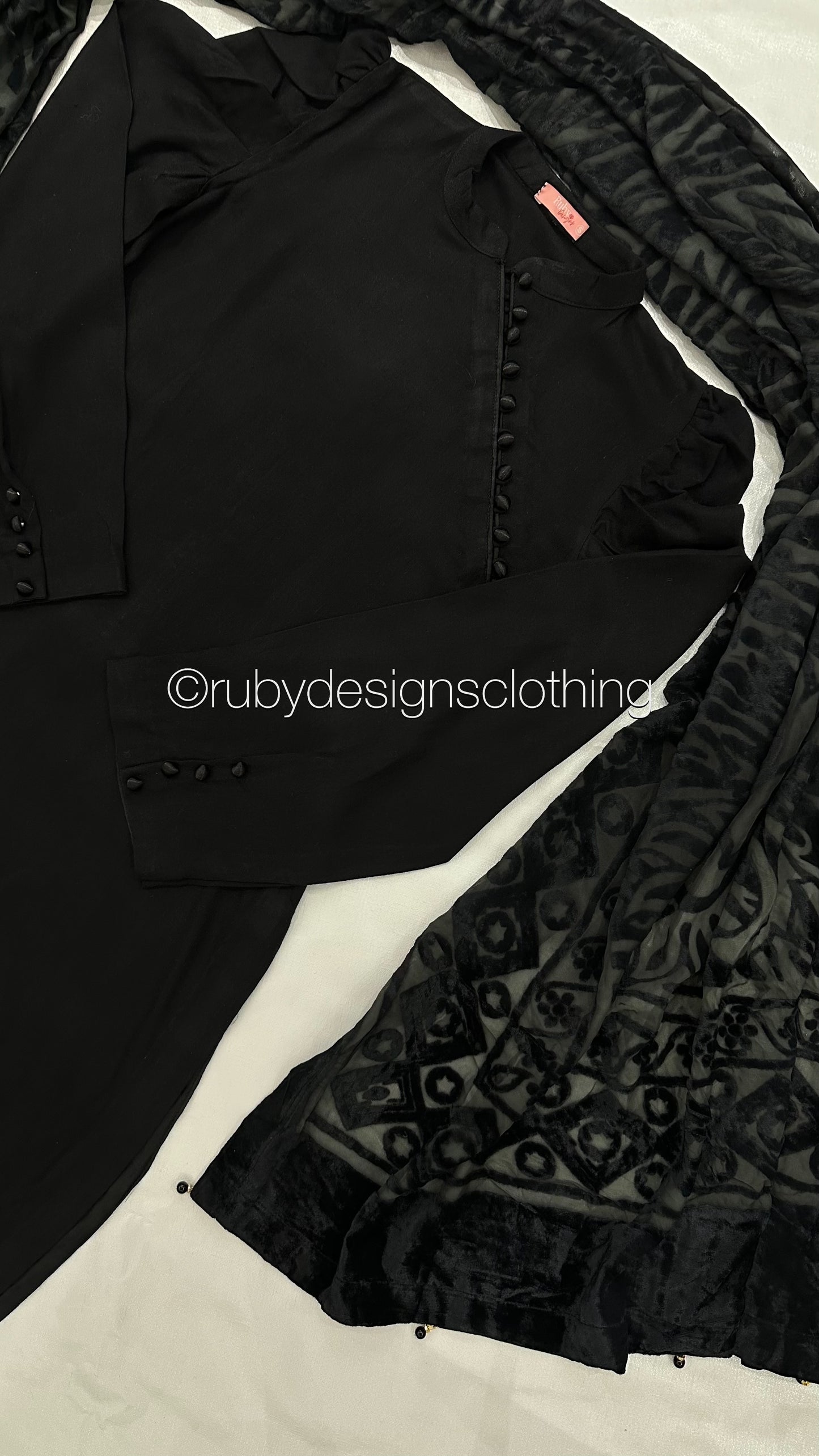 ZAILA Noir - 3 Piece Marina Suit with Palachi Shawl