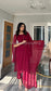 KAYRA Ruby - 3 Piece Ruby Chiffon Suit with Split Sleeve