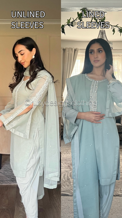 ASMA Haze - 3 Piece Chiffon Suit with Tulip Trousers