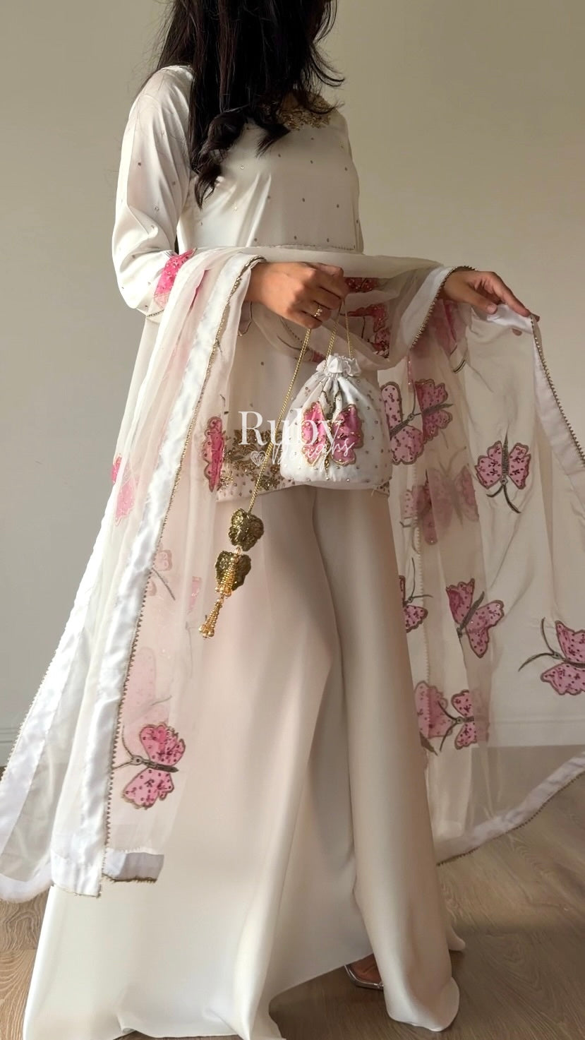 AENA Lily - 4 Piece Silk Suit with Matching Potli Bag