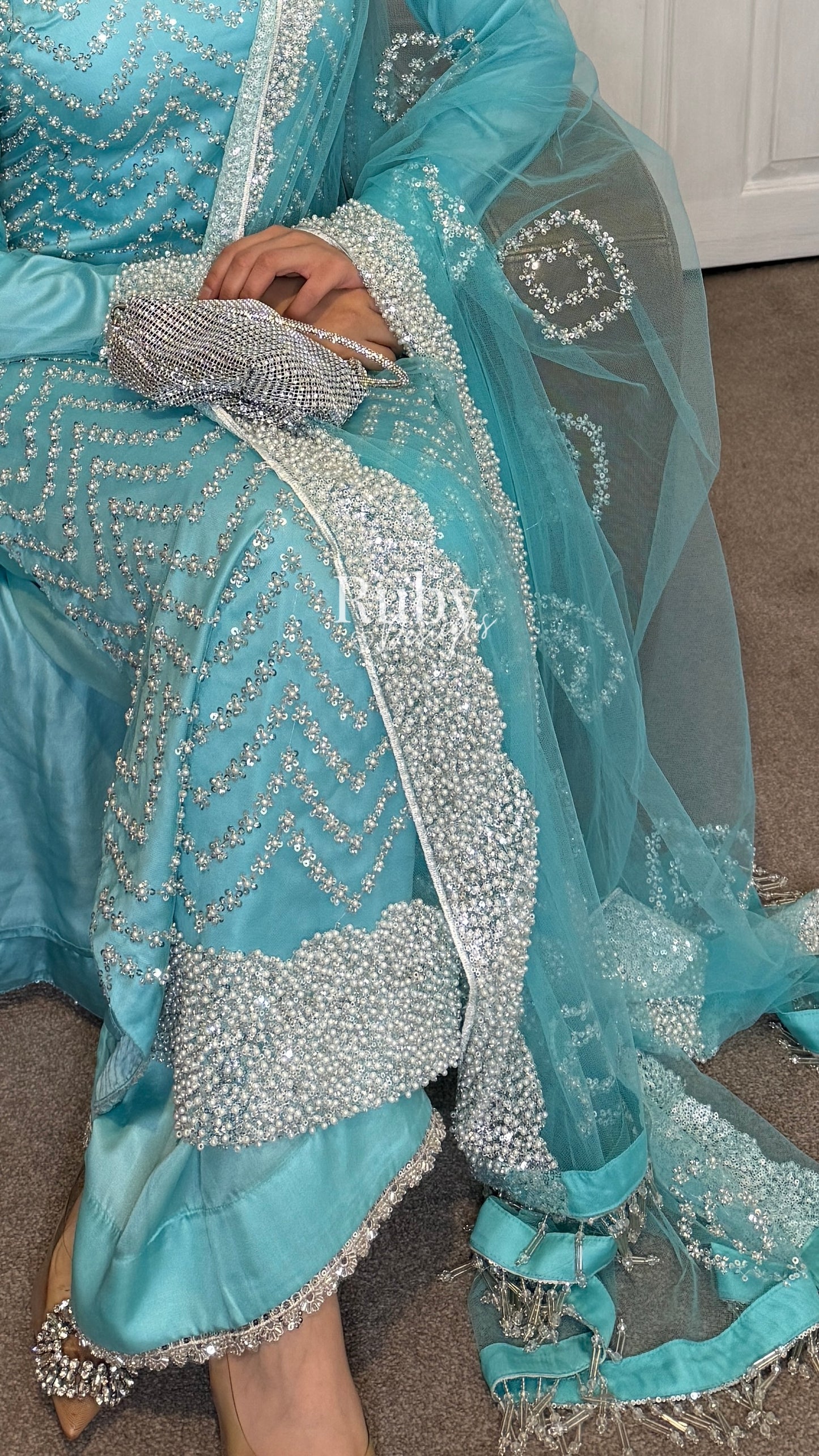 IZMA Ice - 3 Piece Net Suit with Wide Leg Trousers