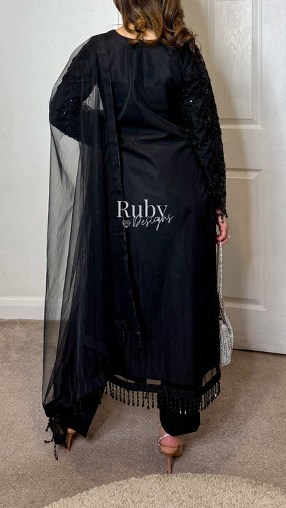 ZULAY - 3 Piece Net Suit with Tassel Detail