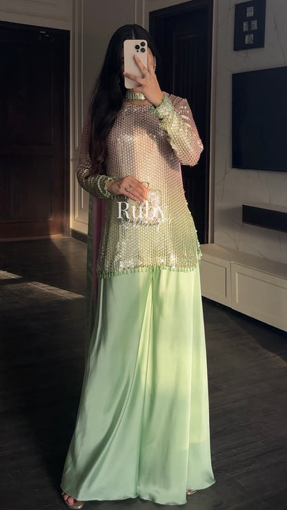ALARA Haze - 3 Piece Silk Suit with Choker Dupatta