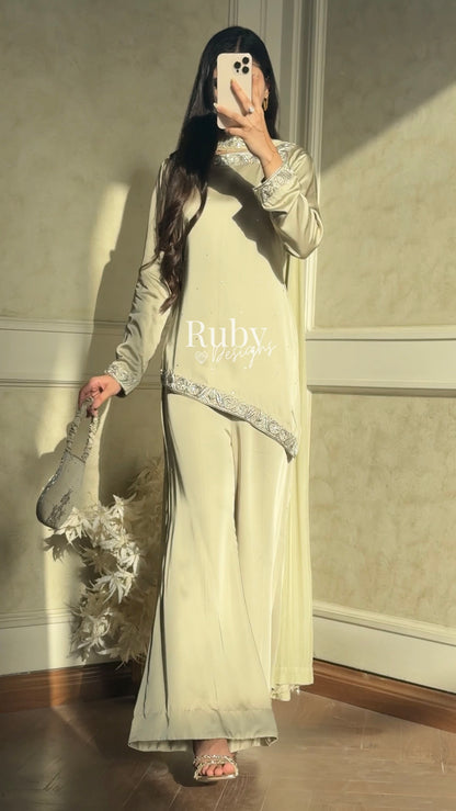 PREITY Sage - 3 Piece Silk Suit with Matching Bag