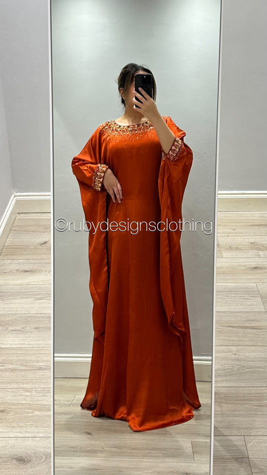 JAMILA Orange - EXCLUSIVE SAMPLE with Handwork