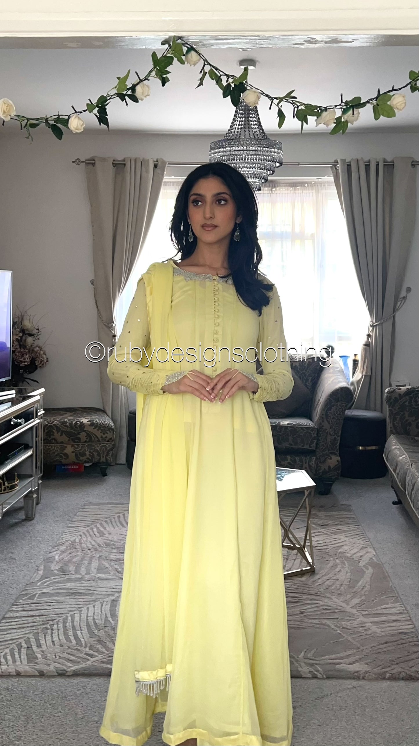 MEESHA Lemon - 3 Piece Chiffon Dress with Chiffon Dupatta (8646797394133)