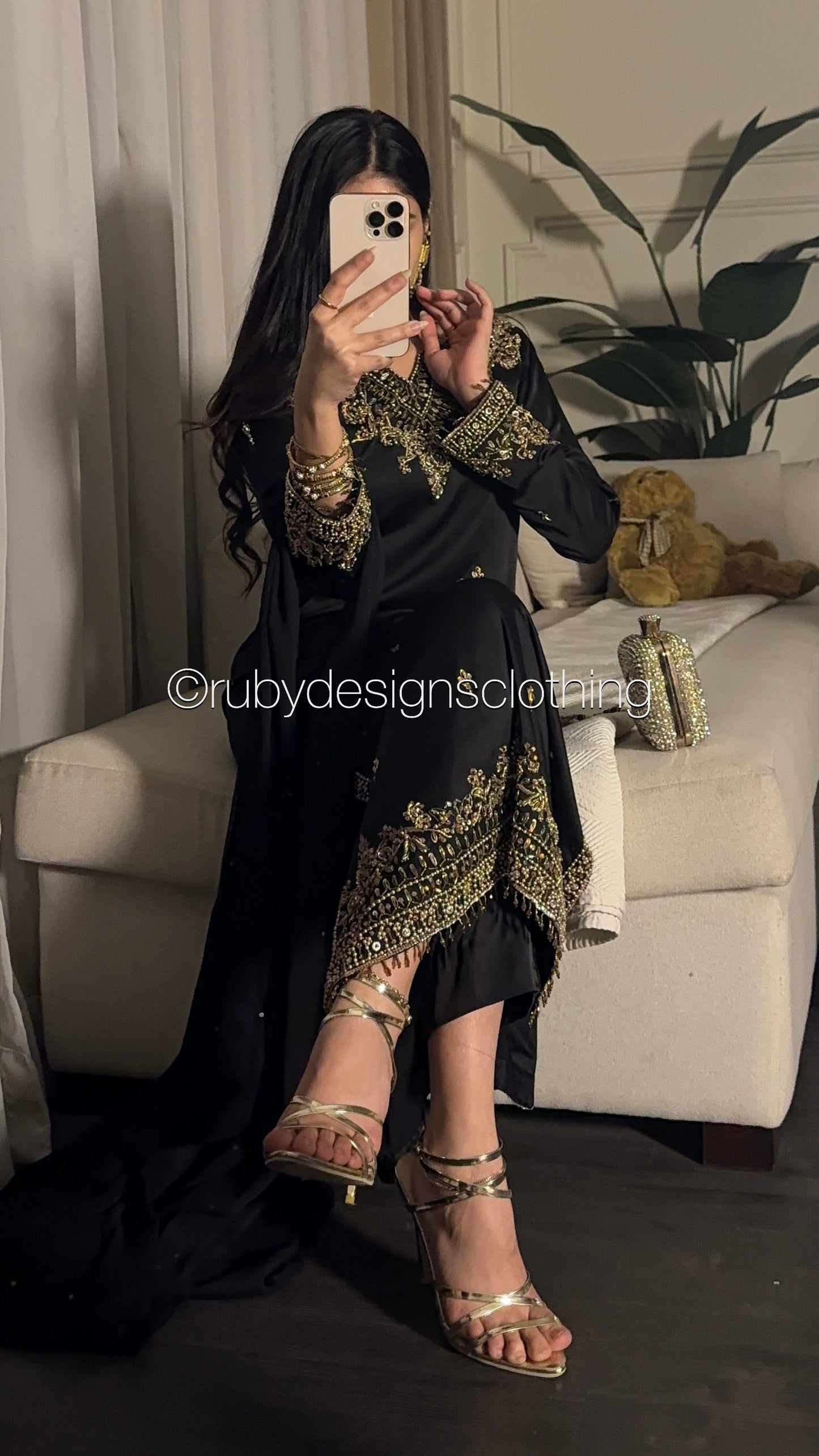 MAYSOON - 3 Piece Luxury Silk Suit with Hand Work