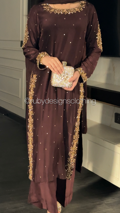 AMANI - 3 Piece Luxury Silk Suit with Handwork