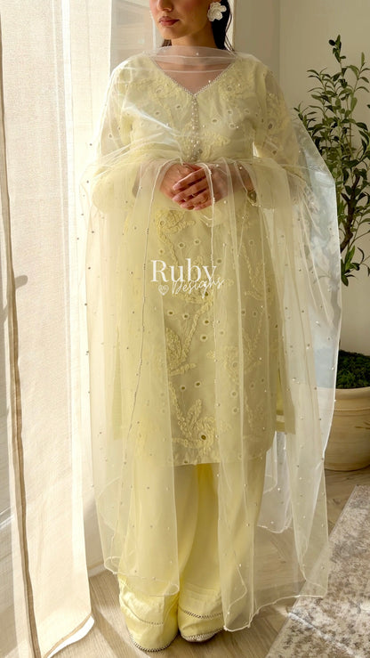 NOOR Soleil - 3 Piece Lawn Suit with Two-Toned Dupatta