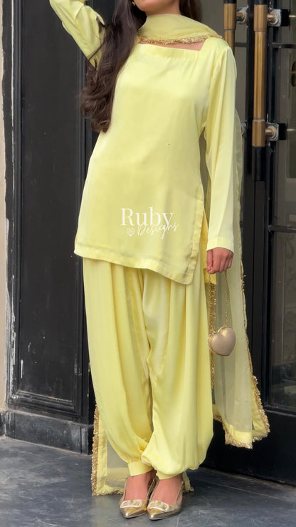 AMELLE Honey - 3 Piece Silk Suit with Balloon Pants