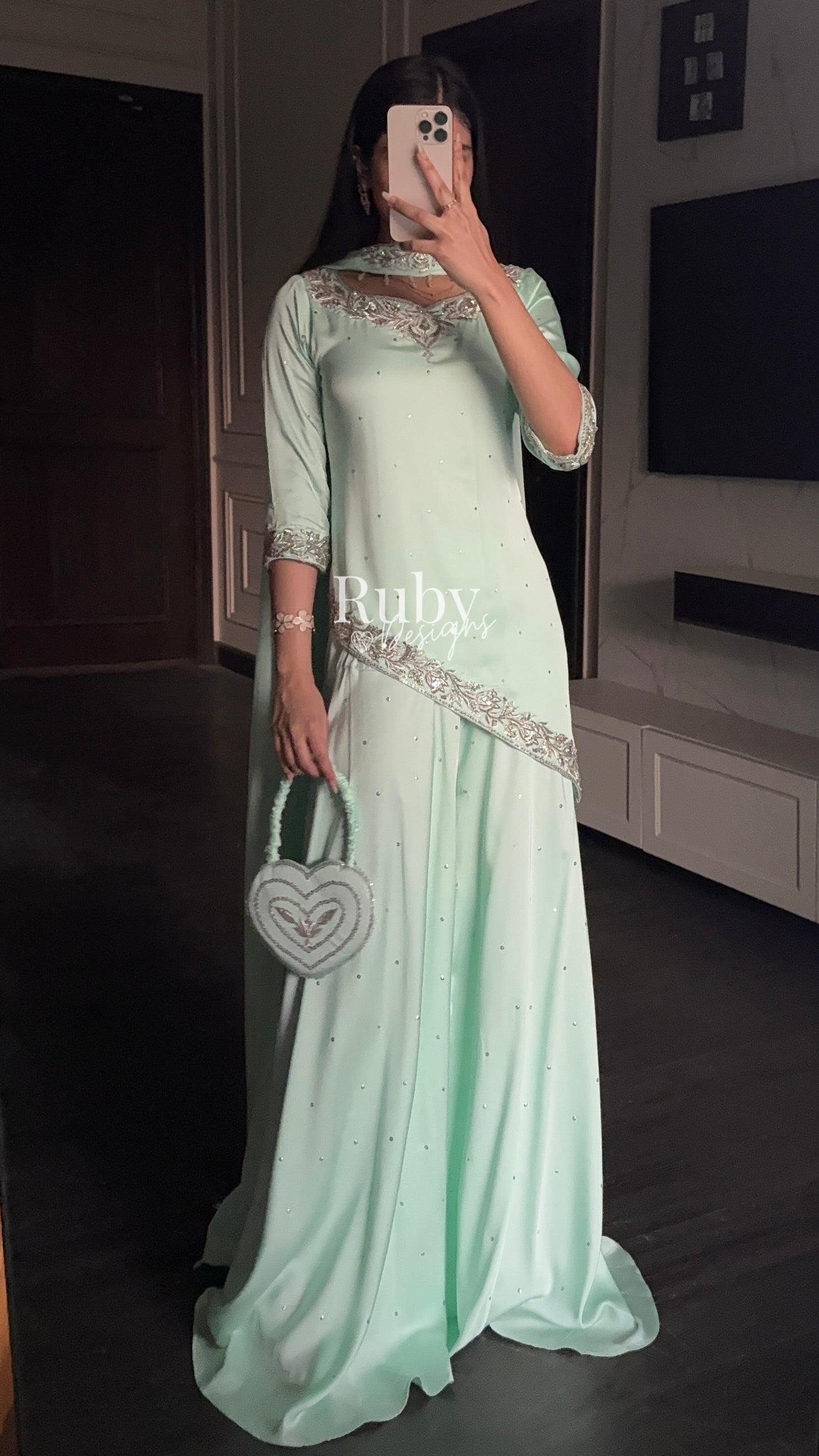 RANI Mint - 3 Piece Luxury Silk with Matching Bag