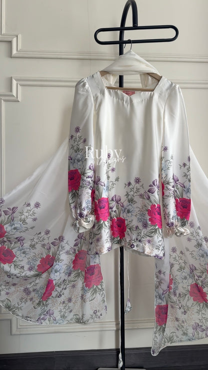 FLEUR Pearl - 3 Piece Silk Suit with Balloon Pants
