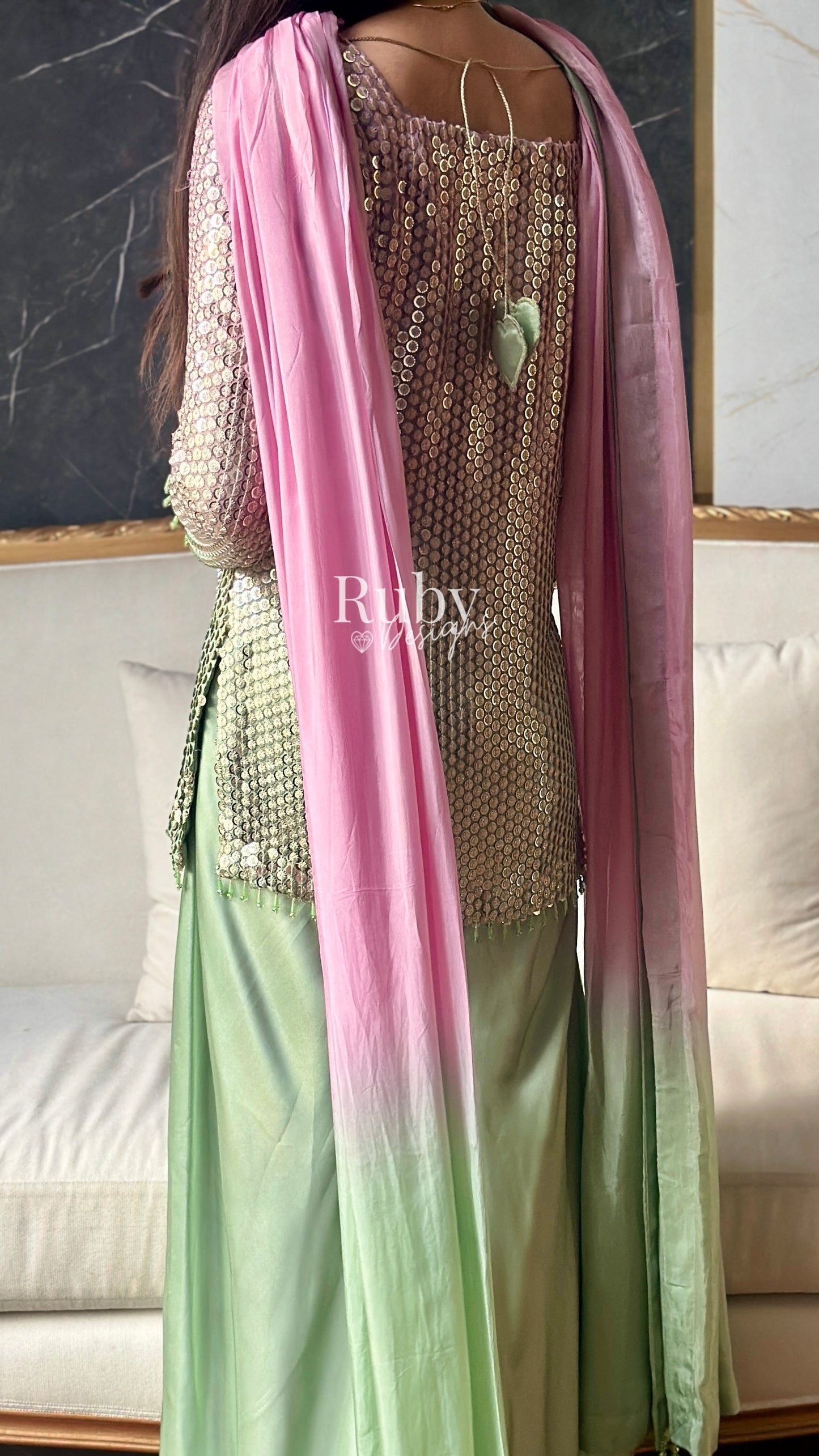 ALARA Haze - 3 Piece Silk Suit with Choker Dupatta