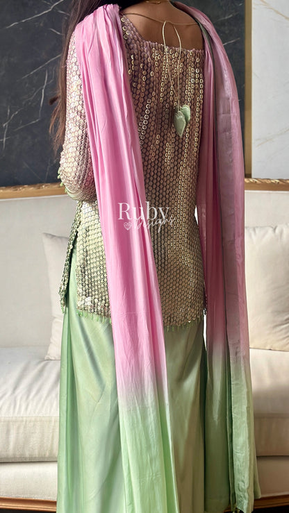 ALARA Haze - 3 Piece Silk Suit with Choker Dupatta
