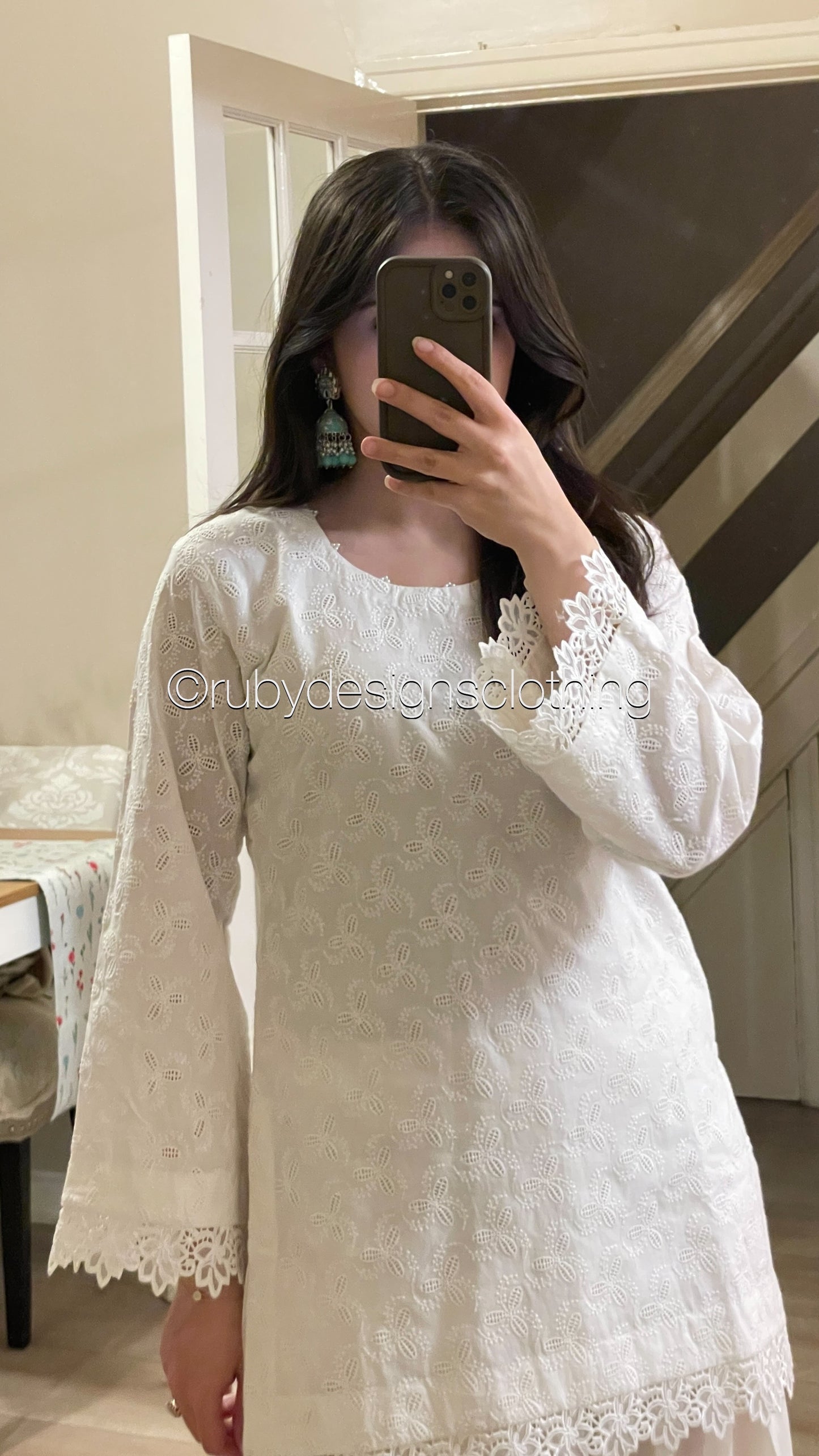 White Lily - 3 Piece Chikankari Suit with Farshi Shalwar