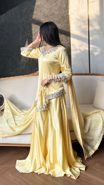PRE-ORDER (6-8 week estimated dispatch): RANI Butter - 4 Piece Luxury Silk Suit with Matching Bag
