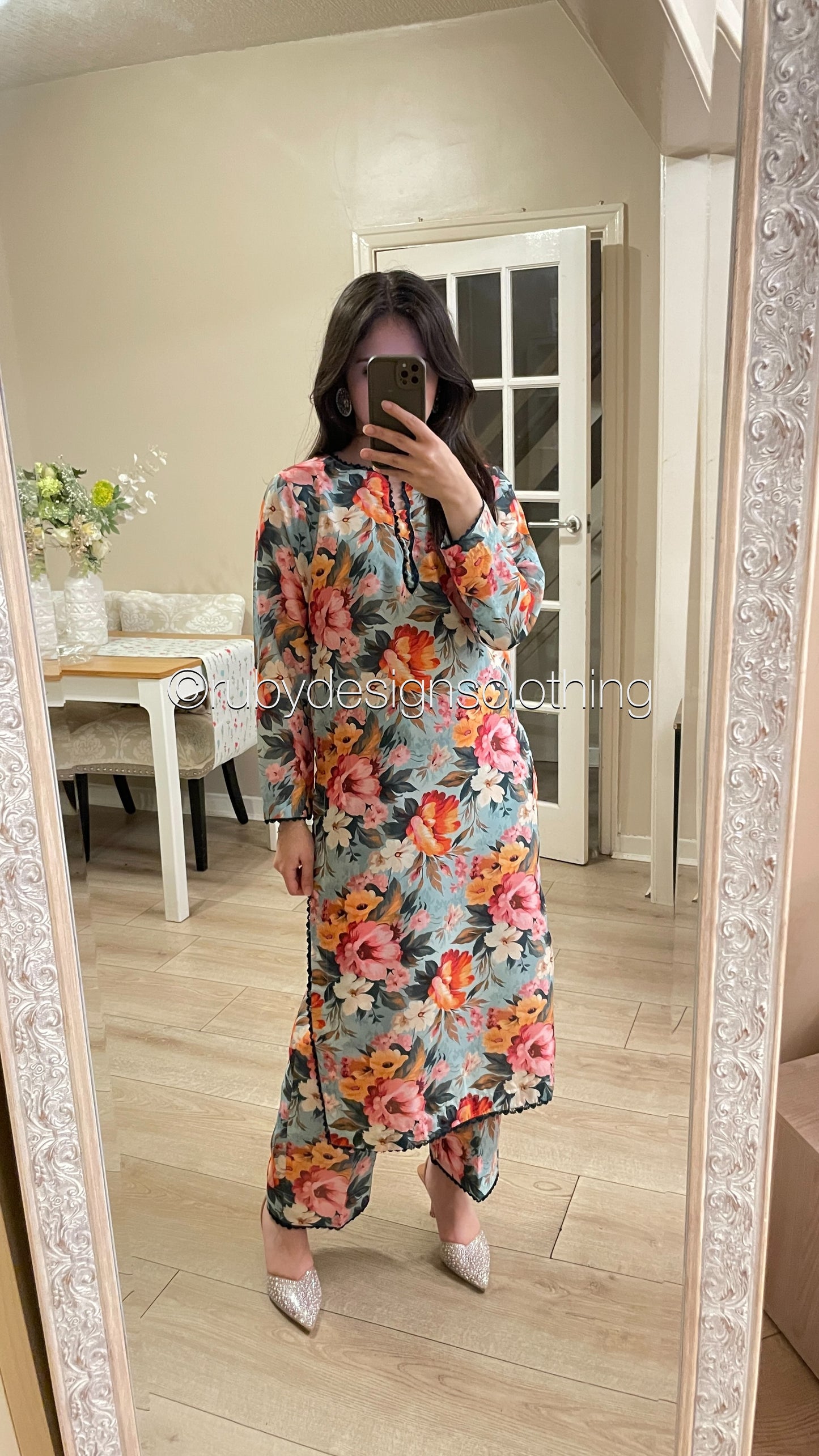 Peach Bloom - 3 Piece Swiss Lawn Suit with Silk Dupatta