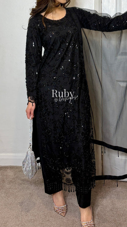 ZULAY - 3 Piece Net Suit with Tassel Detail