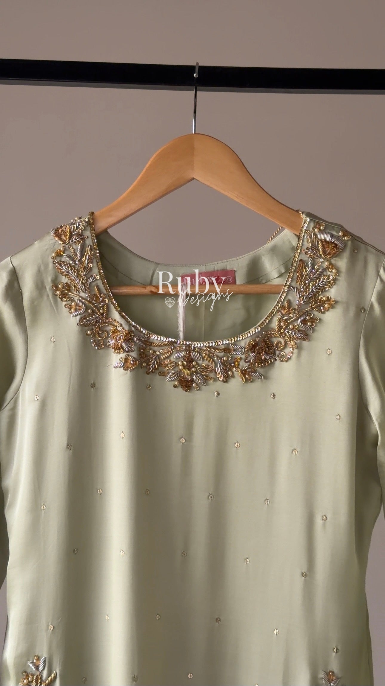 AENA Fern - 4 Piece Silk Suit with Matching Potli Bag