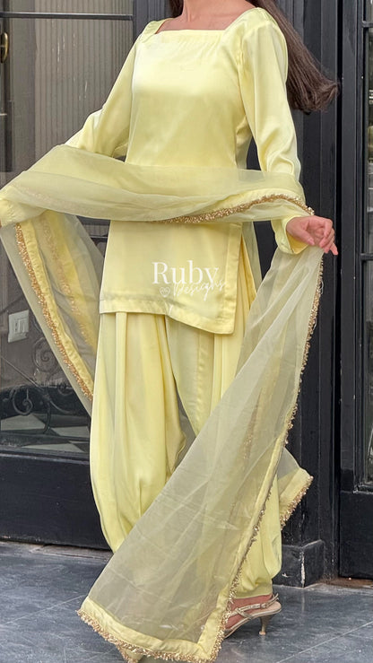 AMELLE Honey - 3 Piece Silk Suit with Balloon Pants